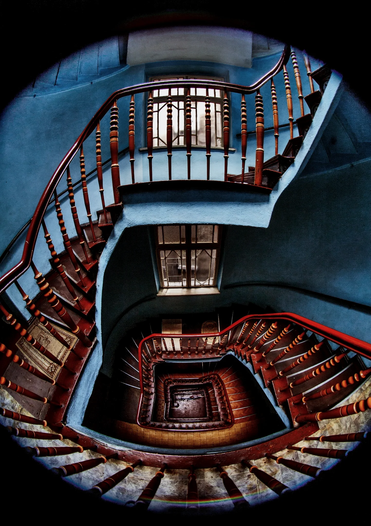 Historic staircase in a tenement building